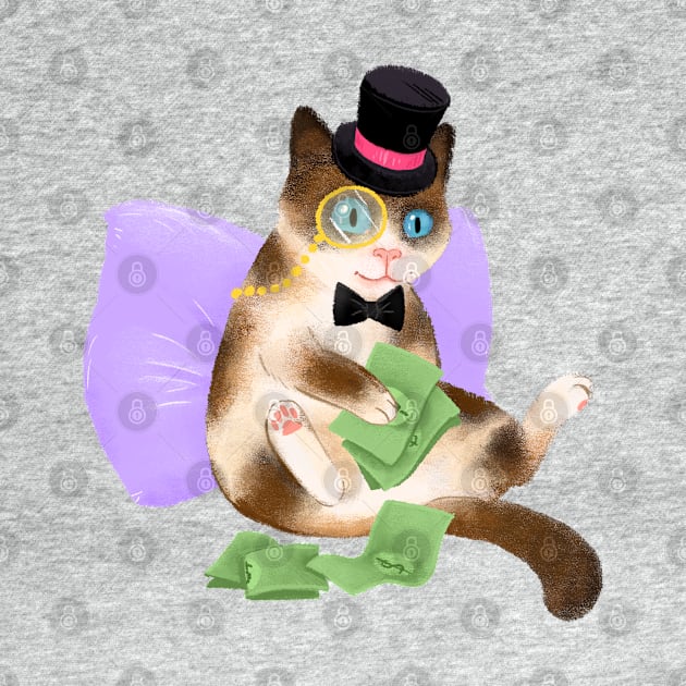 Cash Cat by SarahWrightArt